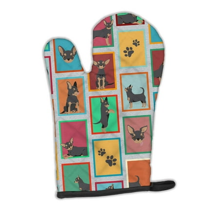

Lots of Black and Tan Chihuahua Oven Mitt 8.5 in x 12 in