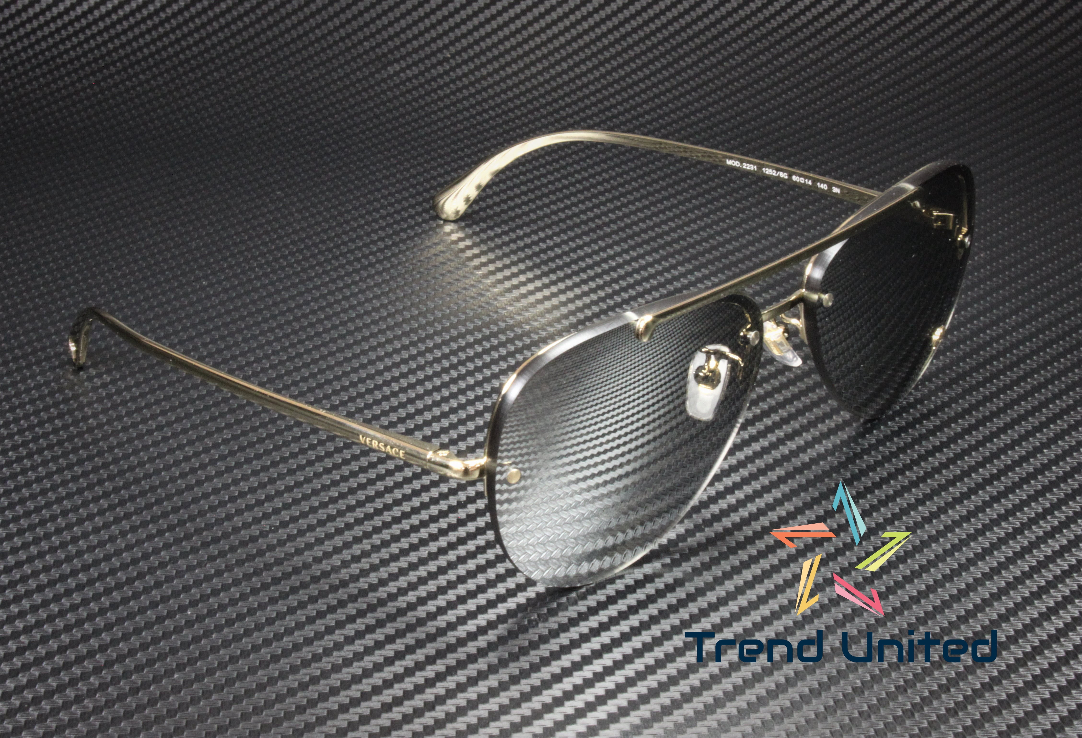 VERSACE VE2231 12526G Pale Gold Lt Grey Mirror Silver 60 mm 