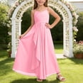 thumbnail image 2 of RMGVDSD Girl's Formal Dresses Girls A-Line Halter Dress Junior Bridesmaid Flower Girl Flowy Chiffon Maxi Dresses Wedding Party Pageant Gown 5-6 Years, 2 of 6