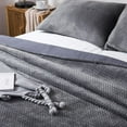 thumbnail image 4 of Kasentex  All Season Plush Poly Velvet Lavish Design Quilt Set Soft and Warm Machine Washable Coverlet Grey Queen, 4 of 5