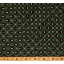 Cotton Christmas Snowflakes Red and Green Plaid on Charcoal Holidays Winter Wonder Cotton Fabric Print by the Yard (C12067-CHARCOAL)