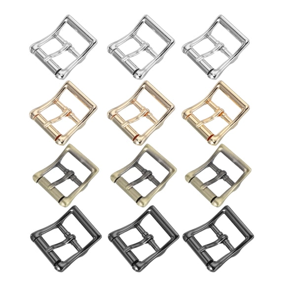 Uxcell Single Prong Belt Buckle Metal Center Bar Square Replacement Buckle Fit for Belt Purse Making Leather Hardware Black/Silver/Light Gold/Bronze 1 Inch