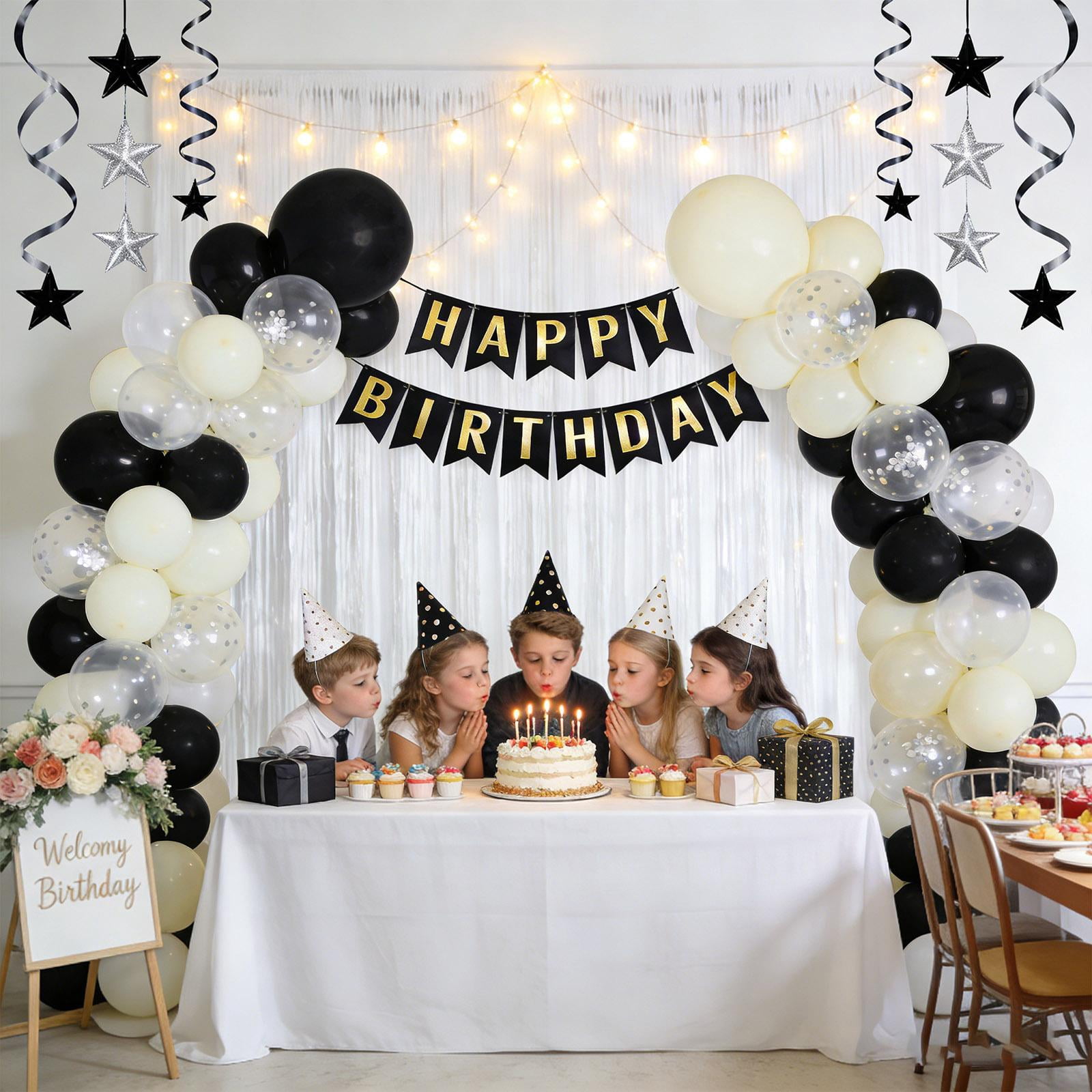 140pcs Latex Balloon Arch Kit, Decorative Balloons in 4 Sizes with Multiple Colors for Company Celebration, Wedding Venue, Birthday Party