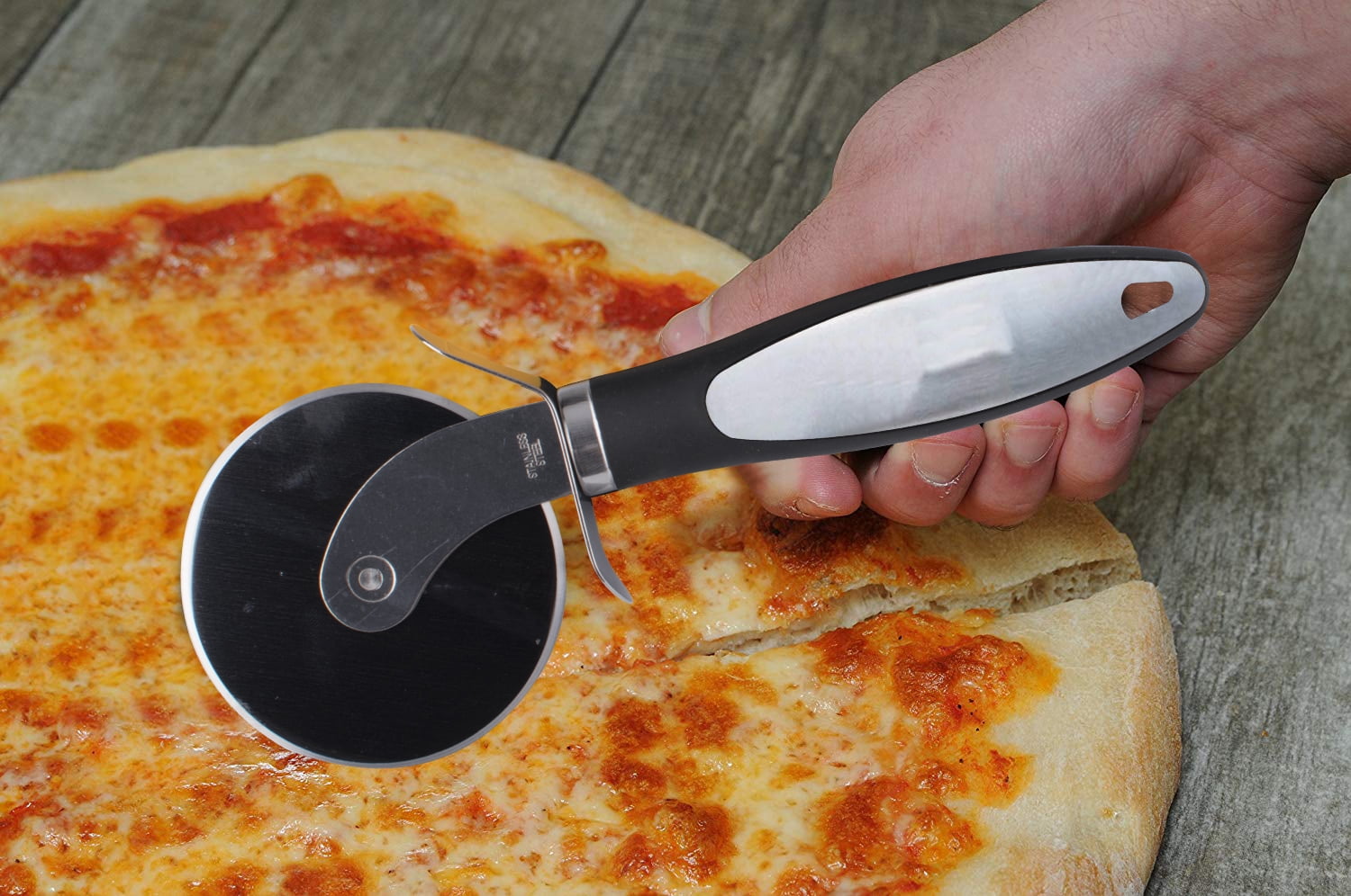 GLiving Professional Grade Pizza Cutter Slices Quickly Easily and
