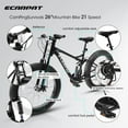 thumbnail image 6 of A26309 26 inch Mountain Bike,Full-Suspension 21 Speeds Drivetrain with Disc-Brake MTB Bicycle, 26*4" Fat tire Bike for Men, 6 of 9
