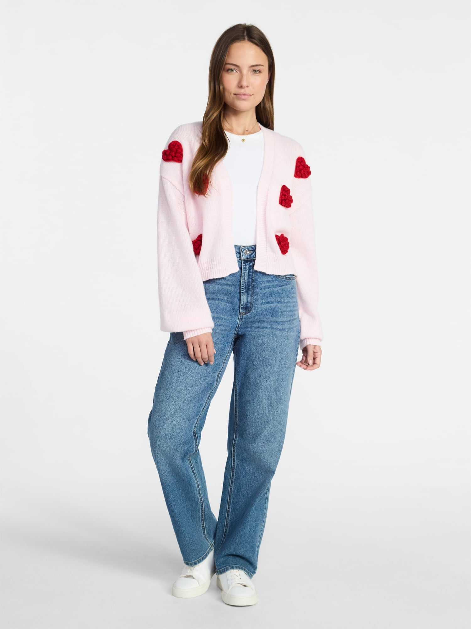 Madden NYC Women's Heart Cardigan, Lightweight, Sizes XXS-XXL