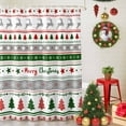 thumbnail image 5 of Merry Christmas Tree Snowflakes Elk Shower Curtain for Bathroom, Green Red Stripes Waterproof Shower Curtains Washable Quick Dry with Hooks Bathtub Curtains 60x72IN, 5 of 9