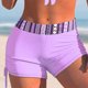 thumbnail image 3 of Gibobby Trajes de Baño para Mujer Traje de baño sexy para mujer Pantalones cortos de 2 piezas + Traje de baño Bloque de color Traje de baño(Morado,G), 3 of 5