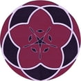 thumbnail image 1 of Ahgly Company Tapis d'Intérieur Rond Lavable en Machine Transitionnel Violet, 4 Pieds Rond, 1 of 7