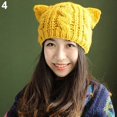 thumbnail image 2 of SPRING PARK Cute Women's Winter Fashion Lovely Cat Ear Crochet Solid Color Knitted Ski Woolen Cap Beanie Hat, 2 of 3