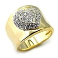 thumbnail image 1 of Gold+Rhodium 925 Sterling Silver Ring with AAA Grade CZ in Clear for Women Clear Stone Color Style LOAS830 Size 6, 1 of 1