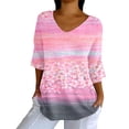 thumbnail image 2 of WCJM Black Long Sleeve Shirt for Woman Women Shirts Women's Breast Cancer Awareness Print Shirt V Neck T Shirt, 2 of 5