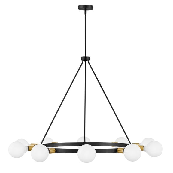 83610BK Lark Orla - 100W 10 LED Large Chandelier In Mid-Century Modern Style-29 Inches Tall and 36 Inches Wide-Black Finish