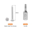 thumbnail image 3 of 50pack M3 x 20mm Button Head Torx Security Sheet Metal Screws with T10 Bit, 3 of 6