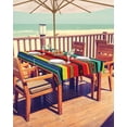 thumbnail image 2 of nqOlkjepod Boho Colored Stripes Outdoor Tablecloth with Umbrella Hole & Zipper, Vintage Green Red Blue Tribal Rectangle Table Cover 52x70 Inch, Dining Waterproof Table Cloth Protector for Patio, 2 of 7