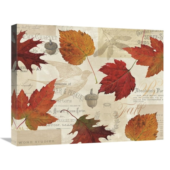 Global Gallery's 'Fall in Love - Autumn Leaves' By Lisa Audit Stretched Canvas Wall Art