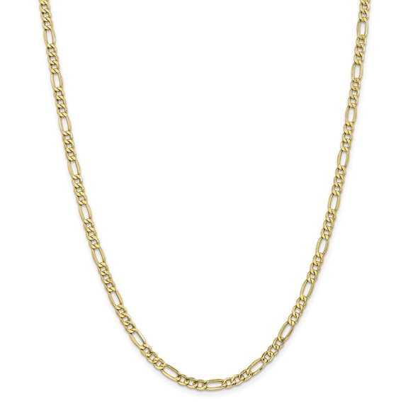 Auriga 10K Yellow Gold 4.2 mm Semi-Solid Figaro Chain Necklace for Women 16"