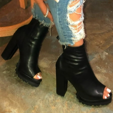 

Boots High Heels Breathable Fashion Women s Zipper Shoes Short Retro Women s Boots