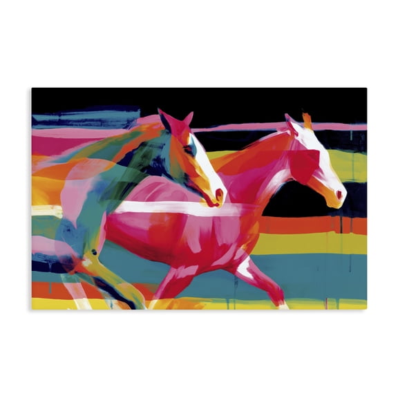 Stupell Industries Modern Wild Horses Running Through Stripes Canvas Art, 24 x 16, by Chromatic Storm Studio