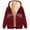 Wine, variant on Casual Print Hooded Coat with Zipper Pocket Lined Long Sleeve Jacket for Autumn Winter Sports and Outdoor Wear Wine M