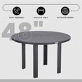 thumbnail image 3 of LeisureMod Chelsea 48" Round Black Aluminum Outdoor Patio Dining Table – Modern 4-Seater for Backyard or Deck, 3 of 8