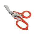 thumbnail image 4 of Tijeras de emergencia de acero inoxidable plegables, multifuncionales, alicates para acampar al aire libre, herramienta de rescate, color naranja, 4 of 14