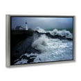 thumbnail image 4 of Stupell Industries Splashing Waters with Lighthouse Nautical & Beach Photography Gray Floater Framed Canvas Art Print Wall Art, 25 x 17, 4 of 10
