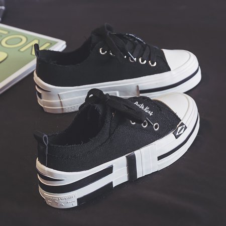 

Women‘s Platform Stitching Detailed Canvas Shoes Low Top Alce Up Sneakers Women‘s Footwear
