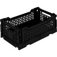 thumbnail image 1 of Simplify 4LT Collapsible Storage Crate | Small | Foldable | Stackable | Plastic Bin | Home Organization | Dorm | Office | Crafts | Shelf | Black, 1 of 5