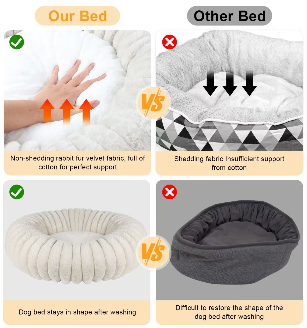 Katieovy Donut Dog Bed, Small, Apricot photo 5