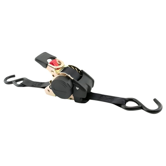 Erickson 34415 Pro Series Black Retractable Ratcheting Tie-Down Strap Pack of 2, 1" x 10'