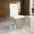 thumbnail image 6 of Benjara Jon 22 Inch Dining Chair, Set of 2, Cantilever Steel, Vegan Leather, White, 6 of 6