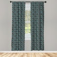 thumbnail image 5 of Ambesonne Paisley Window Curtains, Tribal Vibrant Pattern, Each 28" W x 95" L, Slate Blue Coral, 5 of 5
