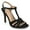 Satin/Black, variant on Womens Valry Woven T-Strap Stiletto Dress Sandals, Widths Available