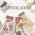 thumbnail image 2 of CAILDANL Womens Floral Sheer Socks Summer Thin Mesh Ankle Transparent Crystal Glass Silk Socks Cottagecore Elastic See Through Sock, 2 of 7