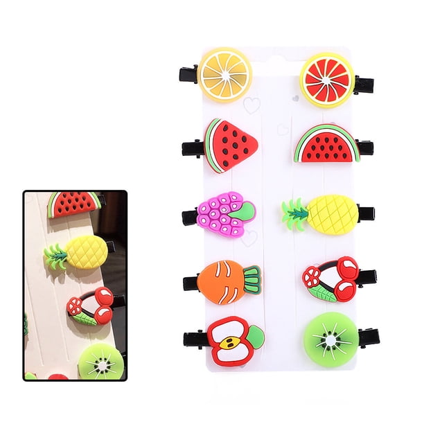Juego de horquillas Qarigey 10 Uds. Pinzas para el pelo para niños Accesorios de cabello con estampado de dibujos animados