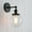 Black, variant on Permo Vintage Industrial Wall Sconce Lighting Fixture with Mini 5.9" Round Clear Glass Globe Hand Blown Shade (Antique)