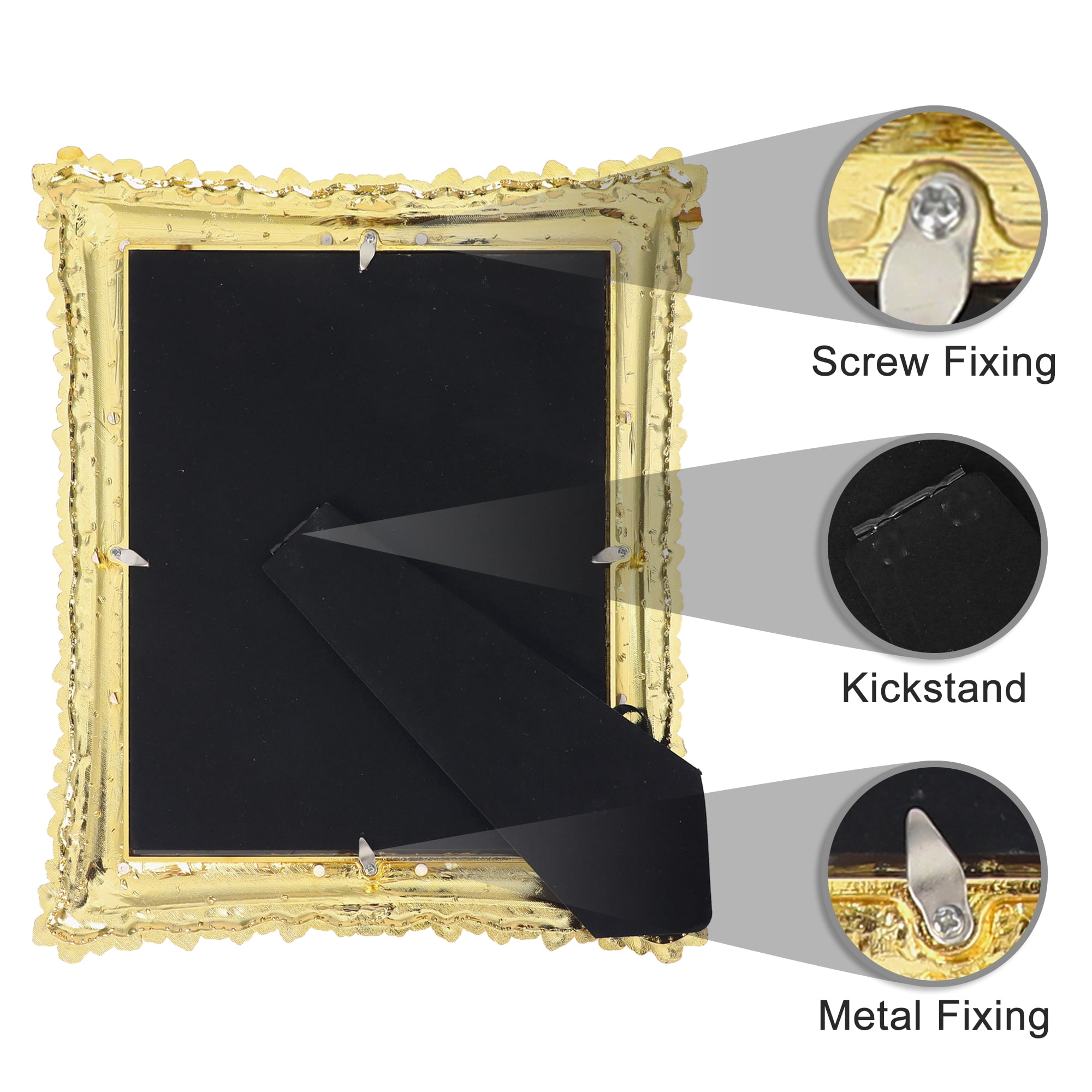 Unique Bargains Luxury Picture Frame Retro Plated Photo Frames Gold 7x10
