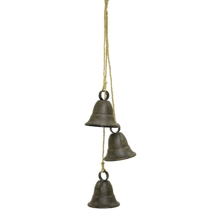 Melrose 3-Bells on Rope Hanging Decoration - 14.75" - Set of 2
