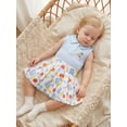 thumbnail image 3 of RUINIXCW Toddler Baby Girl 100 Days Back to School Outfit Kids Summer Kindergarten Outfits Girls First Day of School Outfit Pencil Embroidery Lapel Tank Tops and Pleated Skirt Set, 3 of 9