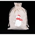 thumbnail image 2 of Canvas Drawstring Gift Bag, Good Luck Bag, Candy Jewelry Bag, Cosmetic Bundle Mouth Storage Packaging Bag (SD02-Christmas Red Scarf Bear 10x14cm Ten),, 2 of 2