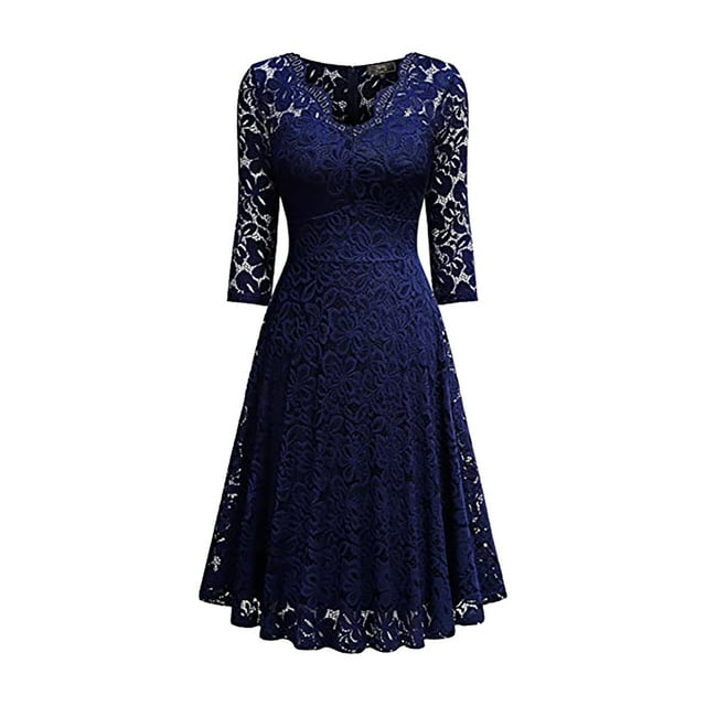 Ketyyh-chn99 Robes de Soirée pour Femmes Élégantes Robe de Mariée Robe de Fête Col en V Élégante Robe Longue Formelle Robes de Soirée pour Femmes Bleu,TG