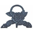 thumbnail image 2 of Garden Hose Holder - Rose Flower - Verdigris Cast Iron - 9.5" Wide, 2 of 7
