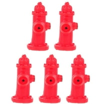 BESTOYARD 5Pcs Realistic Red Fire Hydrant Statues for Sand Table and Landscape Decoration
