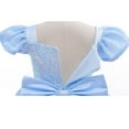 thumbnail image 7 of Girls Blue Princess Costume Dress Flutter Sleeve Halloween Fancy Outfit Dress, 7 of 7