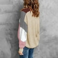 thumbnail image 4 of IROINNID Reduced Womens Sweater Button Down Pullover Sweater Color Block Loose Mid-Length Long Sleeve Button Blocking Knitted Tops Blouse, 4 of 6