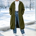 thumbnail image 3 of Agkizg Girls Double Zip Mid Length Coat Hooded Winter Overcoat with Pockets Solid Color Warm Casual Outerwear, 3 of 6