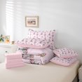 thumbnail image 6 of Manfei Kawaii Christmas Snowflake 7pcs Queen Bedding,Winter Holiday Bedding Comforter Set Queen,Pink Reversible, 6 of 7