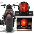 thumbnail image 1 of Luz de freno trasero de moto KATUR negra para Harley Bobber, 1 of 9