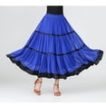 thumbnail image 2 of Elegante falda de baile latino para mujer, estilo vals, baile nacional estándar. Azul real, 2 of 9